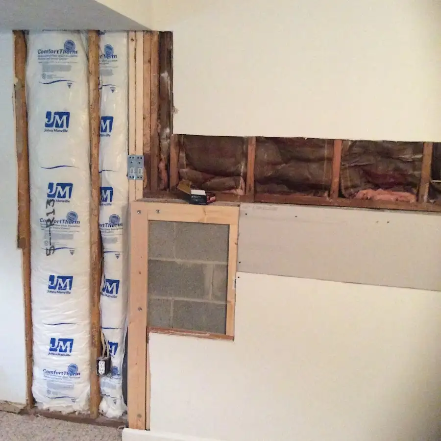 Wall insulation replacement during Contents Cleaning & Restoration in Briar Chapel